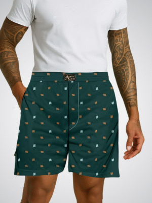 Elegant Dark Teal Green Cotton Boxers