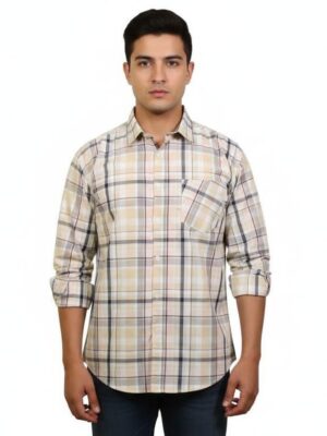 Men's Premium Cotton Checked Shirt