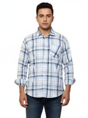 Men's Premium Cotton Checked Shirt