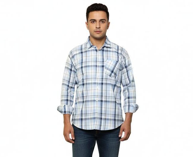 Men's Premium Cotton Checked Shirt