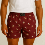Maroon Floral Printed Cotton Boxer