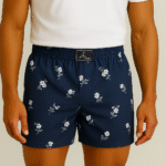 Blue Floral Cotton Boxers