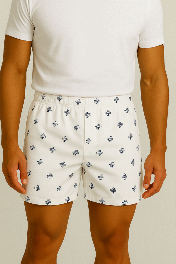 White Patterned Cotton Boxers