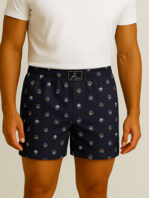 Blue Cotton Men Boxers