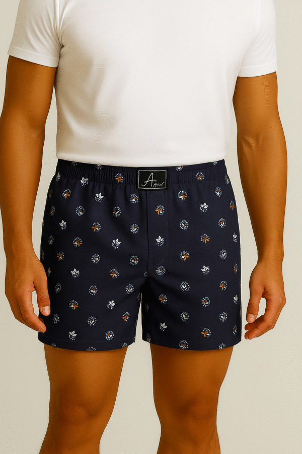 Blue Cotton Men Boxers
