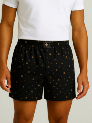 Printed Black Boxer For Men