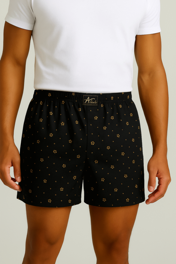 Printed Black Boxer For Men