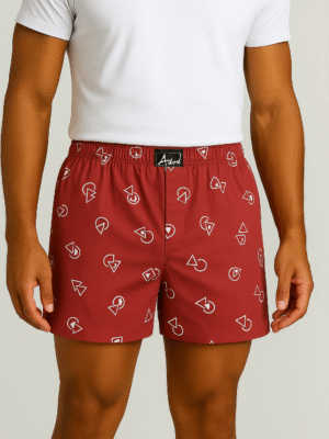 Red Printed Boxers For Men