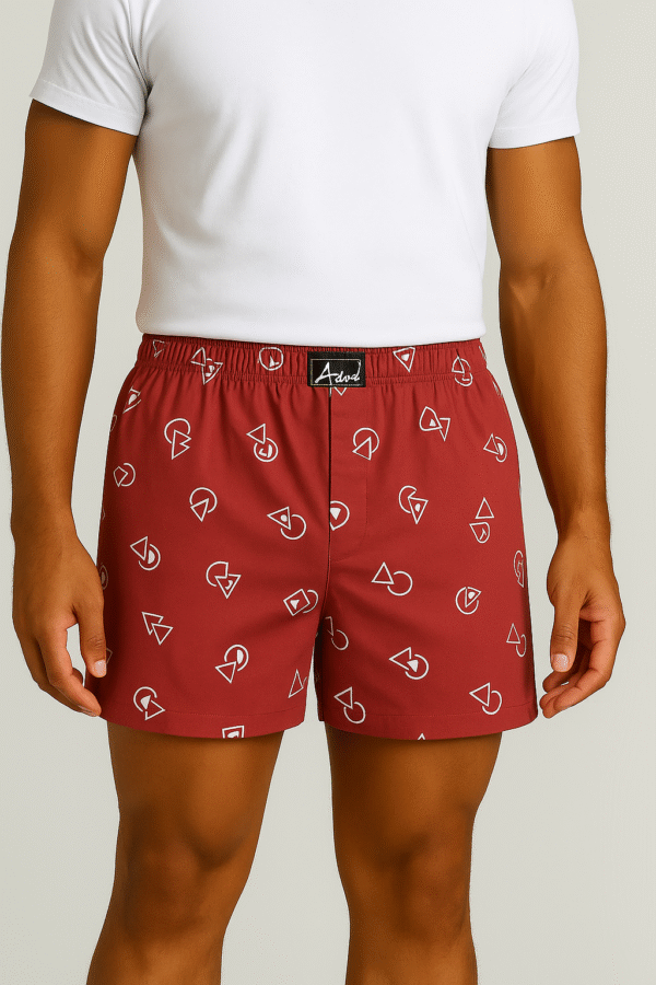 Red Printed Boxers For Men