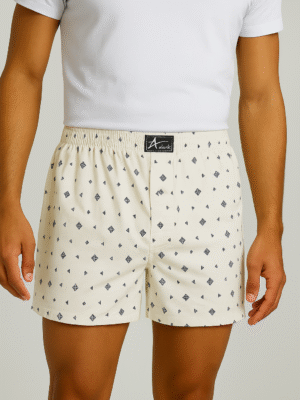 Men Off White Printed Boxers