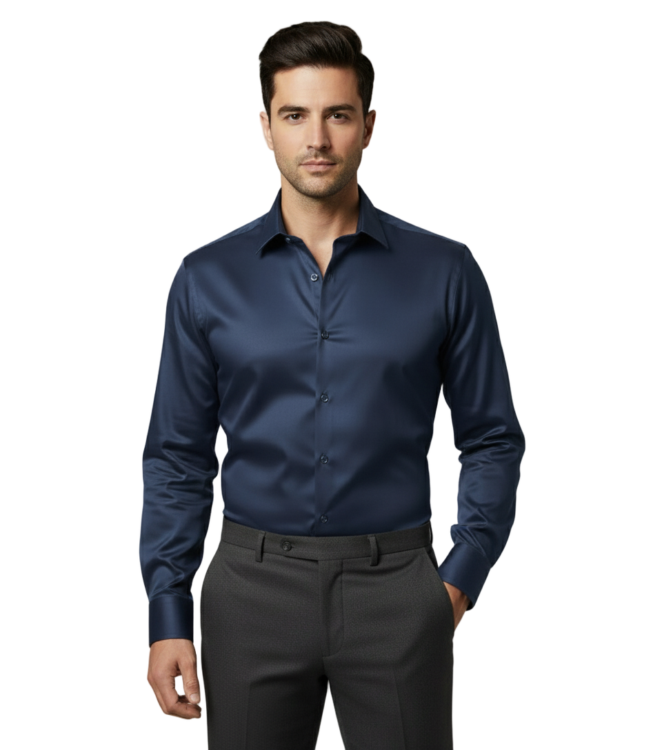 Plain Blue Formal Shirt For Men